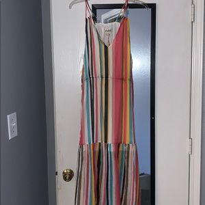 5/$25 Listicle rainbow stripe maxi dress medium
